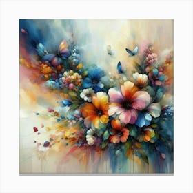 Flowers oil painting abstract painting art Canvas Print