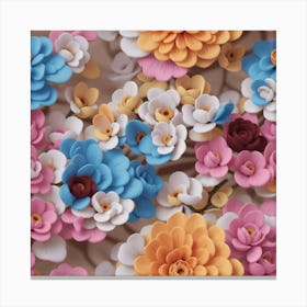 Flowers On A Table Canvas Print