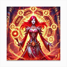 Seraphine Emberveil Crimson Aura Canvas Print