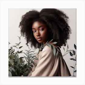 Fro & Plants Canvas Print