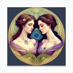 Two Sisters ai art Canvas Print