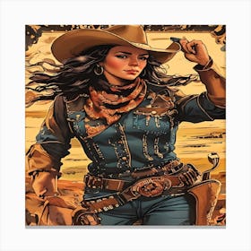 Cowgirl In Cowboy Hat-Drucke 09.12.2024--2f3738 Canvas Print