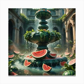 Water Melon Fountain Canvas Print