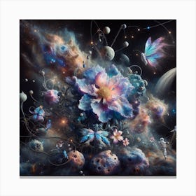 Flowers In Space 1 Canvas Print