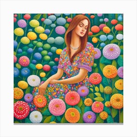 into the garden : Girl In A Garden Canvas Print