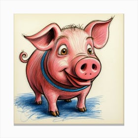 Pig Drawing 2 Canvas Print