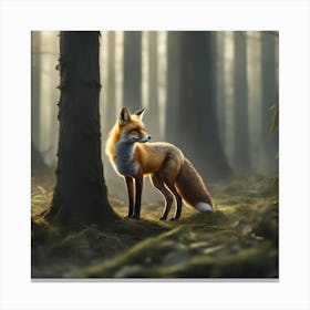 Fox In The Forest 50 Canvas Print