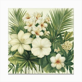 Tropical Flowers Art 12 Canvas Print