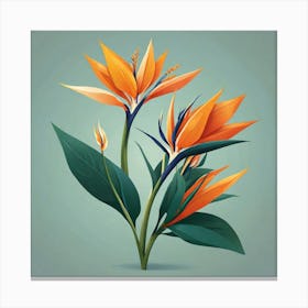 Flower of Bird of Paradise, Vector art 1 Canvas Print