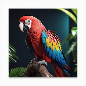 Parrot On A Branch Canvas Print