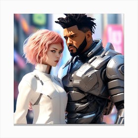 3d Dslr Photography The Weeknd Xo And Mike Dean, Cyberpunk Art, By Krenz Cushart, Wears A Suit Of Power Armor Canvas Print