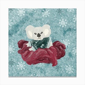 Christmas Koala in a blanket Canvas Print