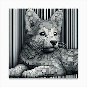 Dog In barcode Canvas Print