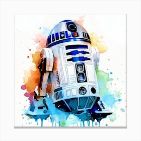 R2 D2 Watercolor Canvas Print