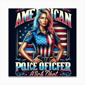 American Police Officer Canvas Print