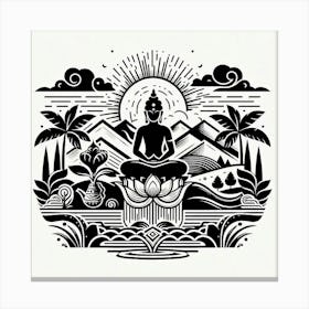 Buddha In Lotus Pose Canvas Print