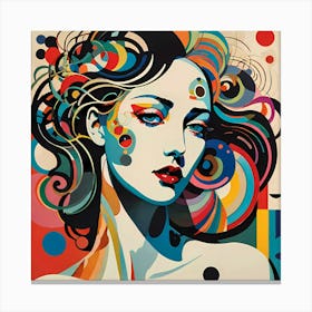 Girl With Colorful Hair Canvas Print