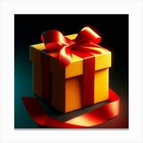 Gift Box With Red Ribbon 4 Canvas Print