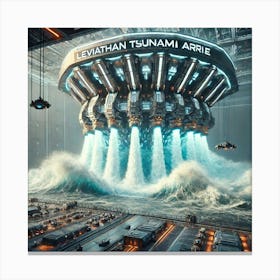 A High Tech, Sci Fi Scene Showcasing The Leviathan 1 Canvas Print