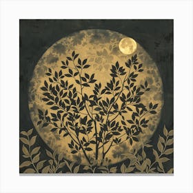 William Morris Inspired Full Moon Botanical Canvas Print