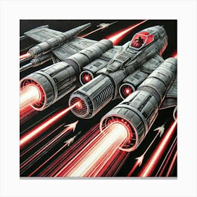 Stormfire Interceptor Rapid Fire Laser Cannons Iron Commonwealth Canvas Print