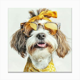 Dog In Sunglasses 8 Canvas Print