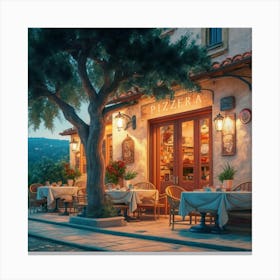 Restaurant At Dusk Canvas Print