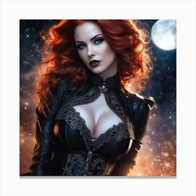 Gothic Redhead in Space 1 Canvas Print