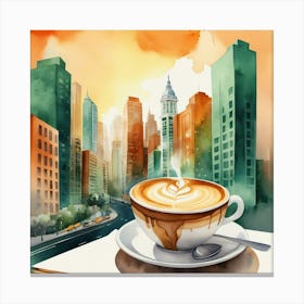 Coffee In The City Canvas Print