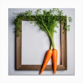 Carrots In A Wooden Frame Canvas Print