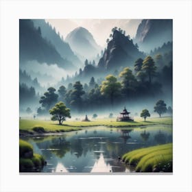 Chinese Landscape Painting Canvas Print