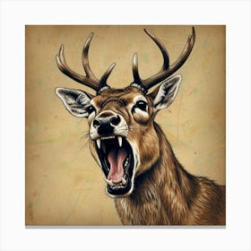 Deer Roaring Canvas Print