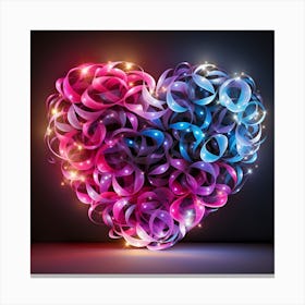 Heart Of Ribbons Canvas Print