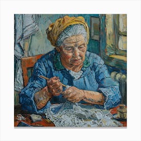 Van Gogh Style: The Lacemaker Series Canvas Print