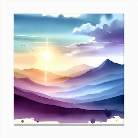 Watercolor Landscape Painting 33 Canvas Print