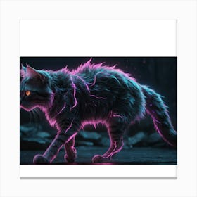 Neon Cat Canvas Print