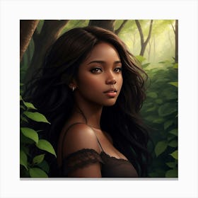 Tranquil Woods and Ebony Grace Canvas Print