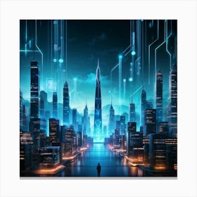 Futuristic City 16 Canvas Print