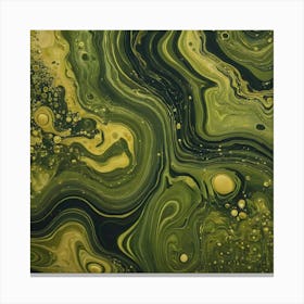 olive gold abstract wave art 14 Canvas Print