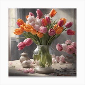 Tulips In A Vase 1 Canvas Print