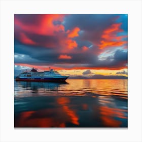 Sunset Cruise Ship 15 Canvas Print