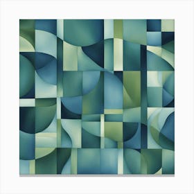 Abstract Blue And Green Painting Canvas Print