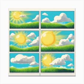 Sun And Clouds Canvas Print