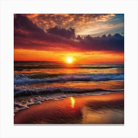 Sunset On The Beach 293 Canvas Print