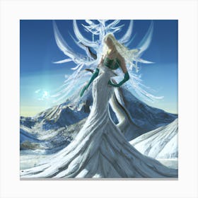 Ice Queen In A White Dress 004 Canvas Print