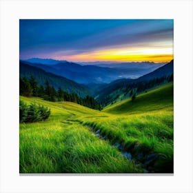 Sunset In The Mountains 5 Canvas Print