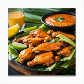 Chicken Wings With Sauce Canvas Print