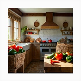 Default 3 A Modern Kitchen With Sleek Countertopsa Rustic Kitc 1 Canvas Print