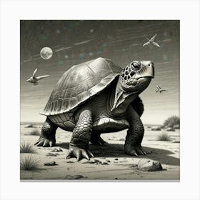 Turtle In The Desert Canvas Print