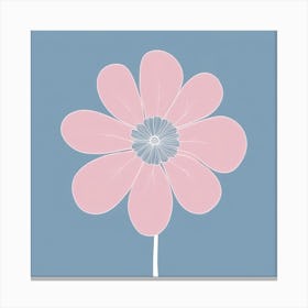 A White And Pink Flower In Minimalist Style Square Composition 407 Canvas Print